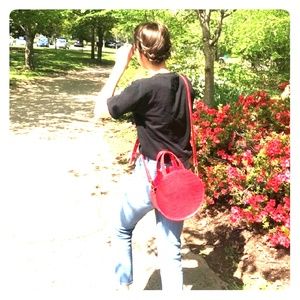 Anthropologie Croc Embossed Handbag